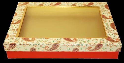 Gift Hamper Box - Cardboard Material | Cream and Red Color, Ideal for Dry Fruits and Gift Packing on Any Occasion
