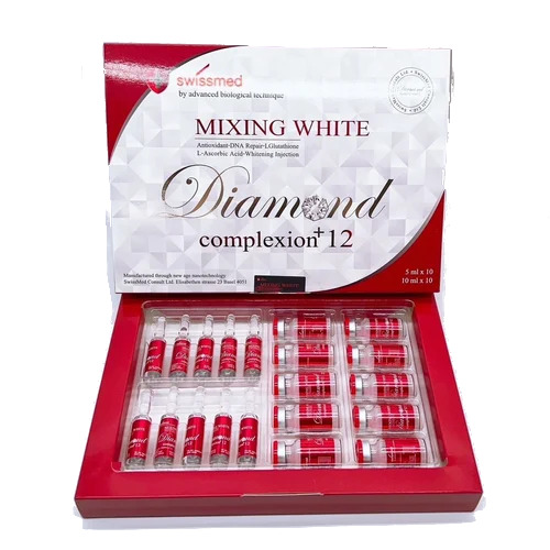 Mixing White Diamond Complexion 12 Glutathione Skin Whitening Injection - Dosage Form: Liquid