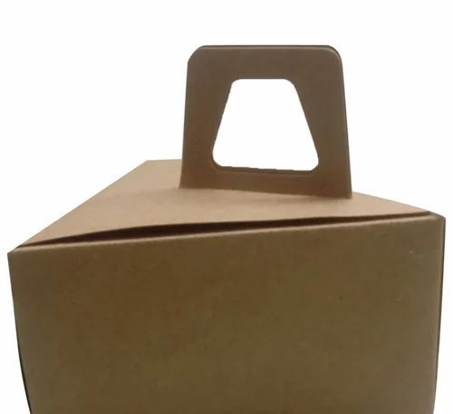 Pastry Packaging Box - 100 Gram Plain Paper Box, 6 x 4 x 3 Inches, Gloss Coated, Brown Triangle Shape | Ideal for 3 Kg Pastry Packaging