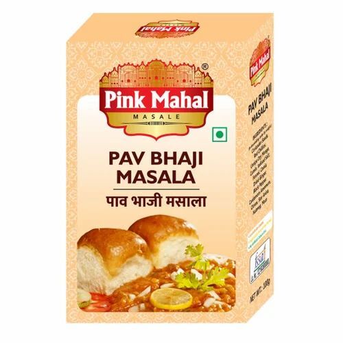 Pav Bhaji Masala Packaging Box - 100g Capacity Rectangular Shape Matte Finish | Unbleached Kraft Paperboard Straight Tuck End Design