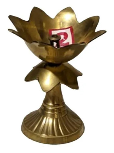 Polished Brass Puja Diya - Long Lasting Metal, Golden Color | Durable, Easy to Clean, Modern Arts Style, Polished Finish, Hinduism Theme