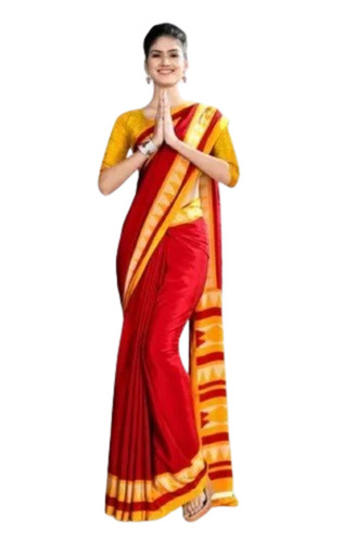 Red Hotel Uniform Saree