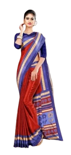 Red School Teacher Uniform Saree