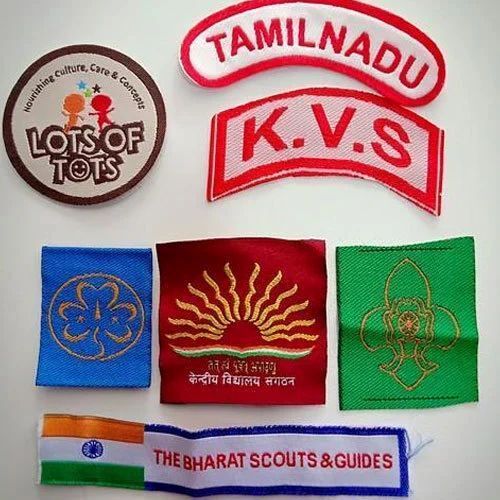 School Badges - Cotton Polyester Satin Blend, Elegant Design with Secure Pin Backing | Customizable Text, Fade-Resistant, Scratch Resistant, Various Shapes