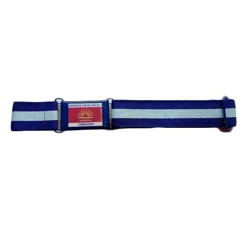 School Belt - Nylon and Polyester Fabric, Blue and White Pattern | Durable Material, Secure Buckle, Comfortable Fit, Fade-Resistant, Lightweight Design, Stretchable Options, Anti-UV, Non-Toxic, Quick Dry, Washable, Waterproof