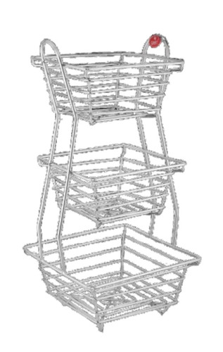 Stainless Steel 3 Tier Double Handle Fruits And Vegetables Basket