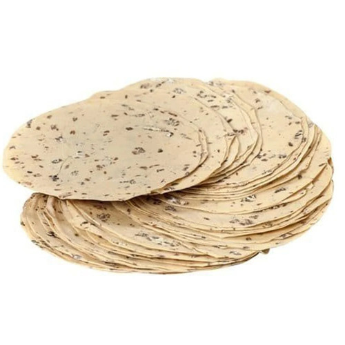 Udad Black Pepper Appalam Papad - Crispy, Crunchy Vegetarian Snack , Ideal for All Ages with Salty Flavor and Food Grade Quality 