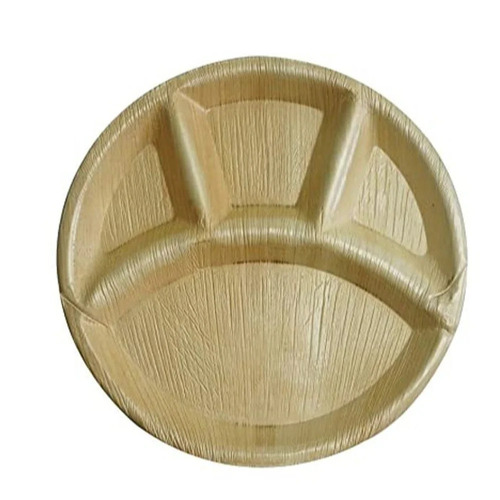Areca Leaf Partition Plates - 12 Inch, Brown | Eco Friendly, Disposable, Ideal for Events and Parties