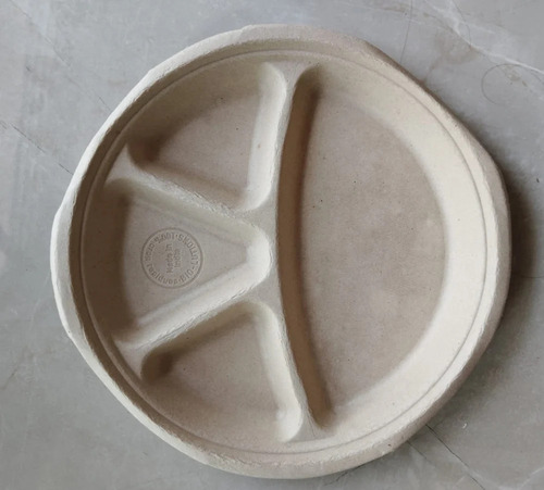 Bagasse Disposable Round Plate - 8 Inch, Eco Friendly Brown Design for Events and Parties