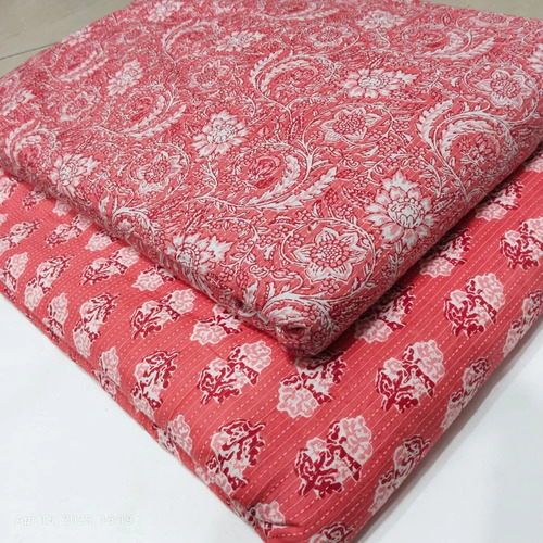 Cotton Kantha Fabric - 100% Cotton, Multi-Color Printed Style | Washable, Shrink-Resistant, Ideal for Textile Industry Applications