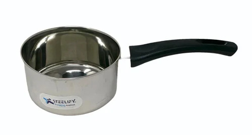 Durable Stainless Steel Saucepan - Round Shape, Grade 202 Steel | Good Quality, New Condition, Metal Material, Ideal for Cooking
