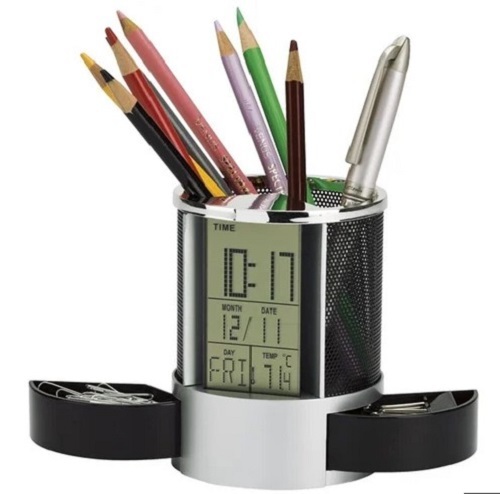 Pen Holder Digital Clock - Lightweight Design, Various Sizes and Colors Available | Quality Tested, Ideal for Gifting and Timely Delivery