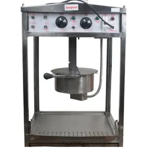 Pop Corn Machine - Stainless Steel, Silver Finish | Durable, Low Noise, Lower Energy Consumption, Manual Control