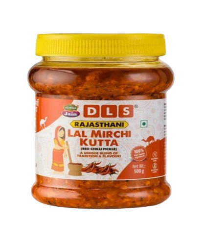 Spicy Red Chilli Pickle - 500 Grams, Salty & Spicy Flavor, Oil Preserved | Tasty Pickle for Home & Hotel Use, 10 Months Shelf Life