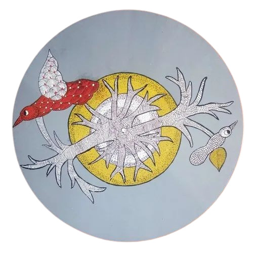 Round Acrylic Tea Coaster Set - 3.50x3.50, 4x4, 5x5 Inch | Coated Finish, Six Pieces with Stand, New Condition