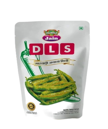 Spicy Green Chilli Pickle - 400 Grams, Tasty & Spicy, Salty Flavor, Oil Preserved, 8 Months Shelf Life