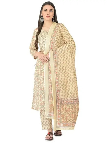 Women Cotton Suit - Color: Yellowish