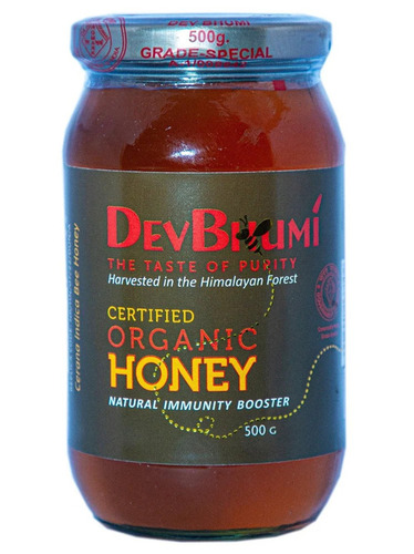 500gm Devbhumi Certified Organic Honey - Natural Flavor, A Grade, Jar Packaging | Suitable for Personal Use, Highly Pure & Organic