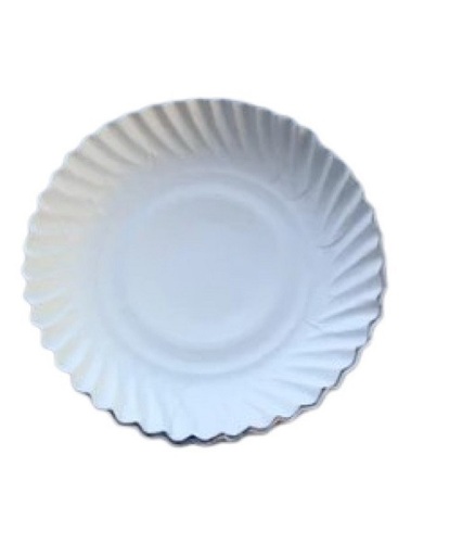 7 Inch White Paper Plate - Paper Material, Round Shape, Plain Pattern | Ideal for Hotels, Restaurants, Residences, Available in Various Sizes