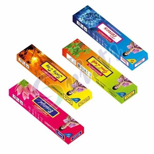 Agarbatti Packing Box - Paper, Standard Size, Multicolor, Rectangular Shape | Termite Resistant, Moisture Proof, Biodegradable, Glossy Lamination