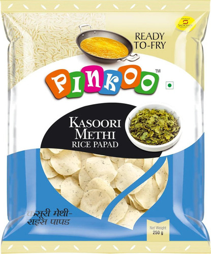 Crispy Kasuri Methi Rice Papad - Crunchy Salty Vegetarian Snack | Ideal for Adults Children and Elderly