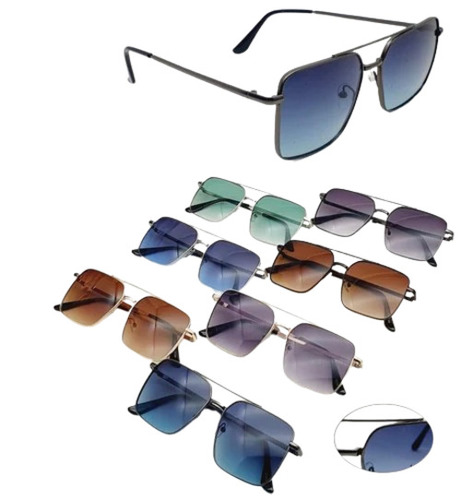 Fancy And Trending Square Unisex Sunglasses In Metal Frame - Frame Material: Metal, Frame Color: Black | Fashion Sunglasses for Men & Women