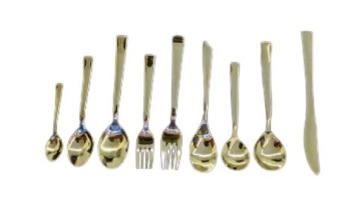 Stainless Steel Fancy Fork And Spoon Set - Rust Resistant, Lightweight | Available in Various Sizes and Colors