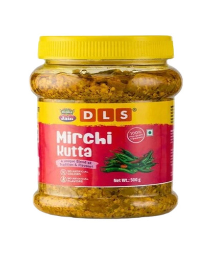 Fresh Green Chilli Pickle - 600 Grams, Spicy and Salty Flavor, Tasty Green Chilli Pieces in Oil, 10 Months Shelf Life