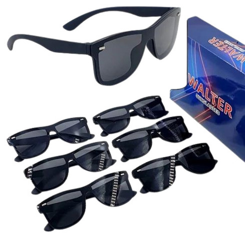 Full Black Stylish Sunglasses - Plastic Frame, Fashion Sunglasses , Unisex Design with Black Lenses Ideal for Regular Occasions