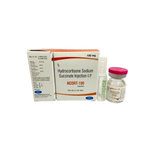 Hydrocortisone Sodium Succinate Injection - 100 mg Liquid Solution | Powerful Anti-inflammatory, Reduces Inflammation, Treats Allergic Reactions, Suppresses Immune Response, Parenteral Administration