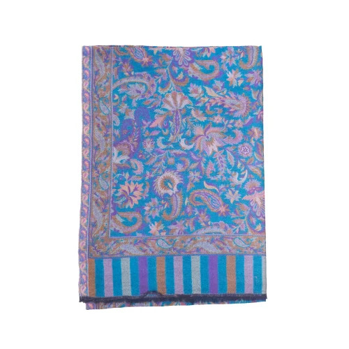 Kashmiri Kani Pashmina Shawl - 150 GSM Fine Wool, Multicolor Floral Patterns | Soft, Warm, Lightweight, Shrink Resistant, Perfect for Elegant Winter Wear