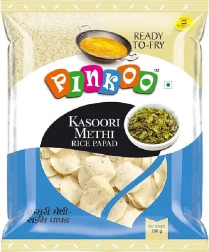 Kasuri Methi Rice Papad - Crispy & Crunchy Vegetarian Rice Papad | Salty Flavor, Suitable for All Ages, Food Grade Quality