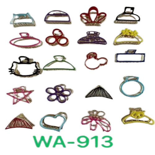 Metal Hair Clip - Metal, Free Size, Multicolor | Fancy Design for Women and Girls, Suitable for Personal Use, Plain Pattern