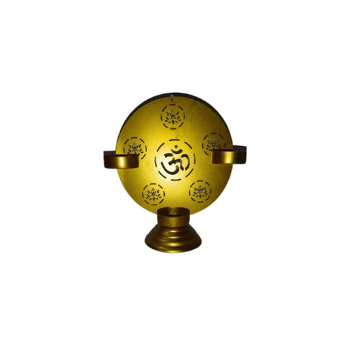 Metal Tea Light Candle Holder - Iron, 6 Inches, Golden Cage Shaped Design | Polished Finish for Holiday Decoration & Home Decor