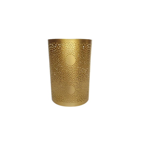 Metal Votive Candle Holder - 8 Inches Round, Gold Finish | Brass Material, Polished Design, Ideal for Holiday and Home Decoration