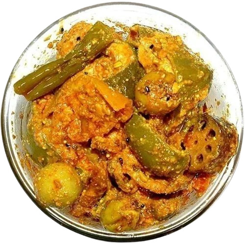 Mixed Veg Pickle - Spicy, Tasty Flavor | Sliced Vegetables, Oil Preservation, 6-Month Shelf Life, Perfect for Home and Hotel Use
