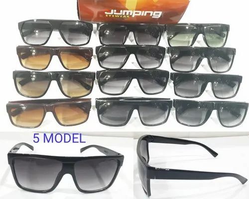 Plain Sheet Sunglasses - Black Frame , Multicolor Lenses | Unisex Fashion Sunglasses in Box Packaging, Good Quality Design