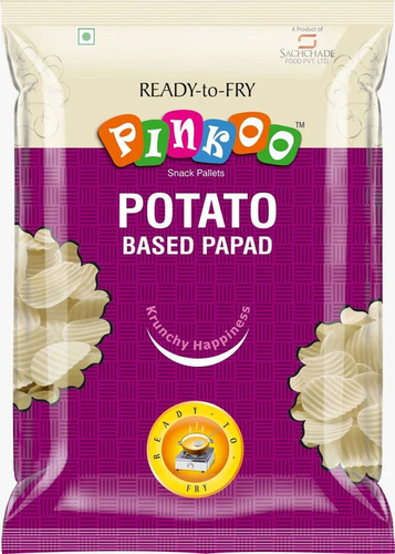 Potato Wavy Papad - Crispy, Crunchy Vegetarian Snack | Salty Flavor Ideal for Adults, Children, and the Elderly, Food Grade Enjoyment