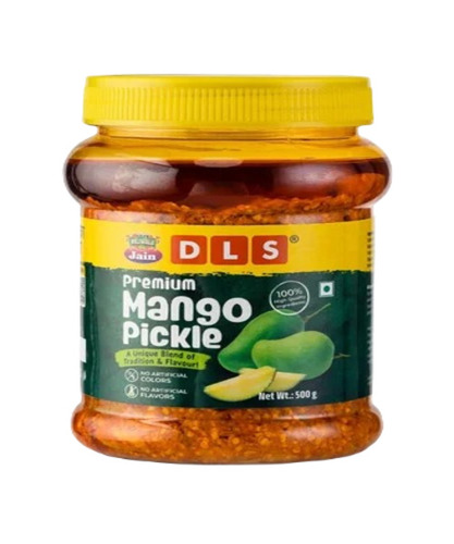 Spicy Mango Pickle - 500 Grams, 10 Months Shelf Life | Tasty, Salty, and Spicy Flavor with Oil Preservation