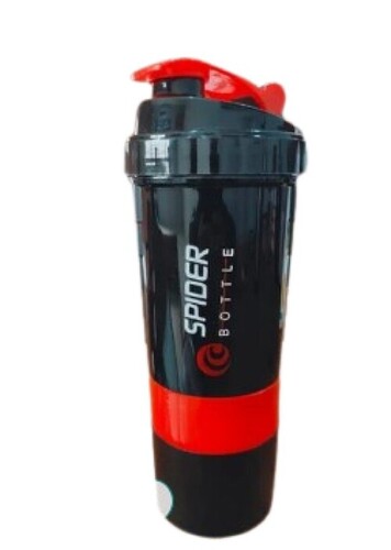 Spider Protein Shaker Bottle - Plastic, Various Sizes | Black and Red, Easy to Carry, Leak Resistant, Quality Tested for Industrial Beverage Use
