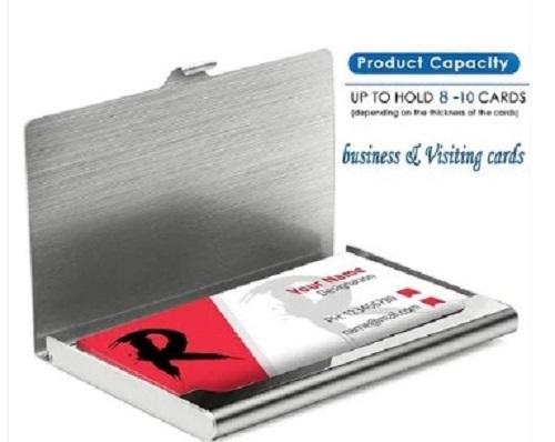 Steel Visiting Card Holder - Rust-Resistant Rectangular Design | Lightweight Steel, Various Sizes Available, Ideal for Gifting