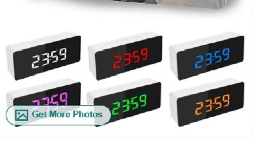 White ABS Digital Mirror Clock - Rectangular Shape, Various Colors | Designer Appeal, Long Lasting, Perfect for Gifting