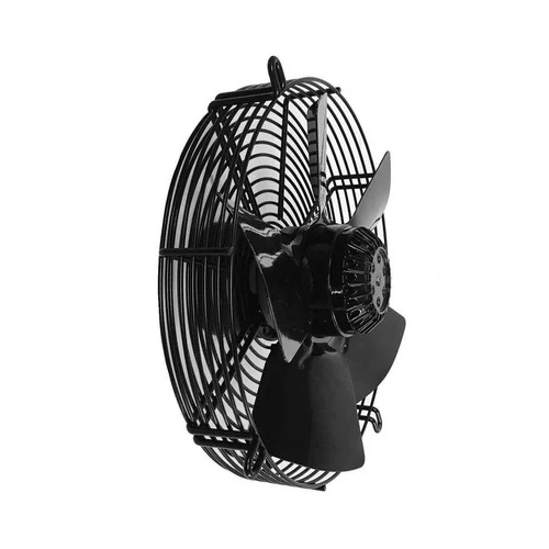 4D-250 Axial Chiller Cooling Fan - 10 Inch Size, Metal Blade, Black Color | 415 Volt AC, 1400 RPM, Wall Mounted Design, 1 Year Warranty