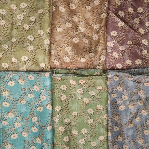 Banglori Silk Print Fabric - 100% Silk, Various Colors | Washable, Shrink-Resistant, Printed Texture, Recommended for Summers