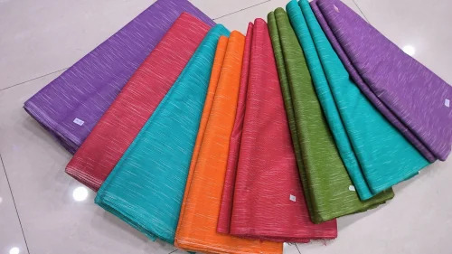 Cotton Fabric - 100% Pure Cotton, Multi-Color, Washable & Shrink-Resistant | Plain Fabric Ideal for Textile Industry Applications