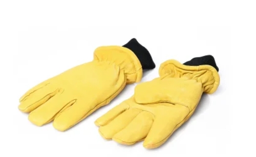 Freezer Gloves Leather - Cold-Resistant Material, Yellow, Winter | Thermal Insulation, Abrasion-Resistant, Waterproof Lining, Enhanced Grip, Flexible Design, Weatherproof Cuffs