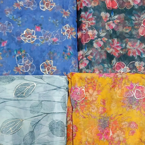 Organza Digital Printed Fabric - Washable, Shrink Resistant | Various Colors, Summer Recommended, Printed Texture