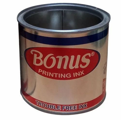 Printing Ink Empty Tin Container - Color: Red & White