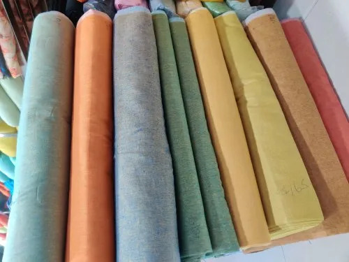 Pure Cotton Fabric - 100% Cotton, Multi-Color, Plain Style | Washable, Shrink-Resistant, Suitable for Textile Industry Application