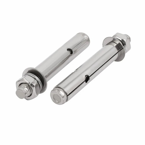 Stainless Steel Sleeve Anchors - 5 Inch Length, 30 mm Diameter, Silver Polished Surface | Zinc Coated, Standard Size, Industrial Use